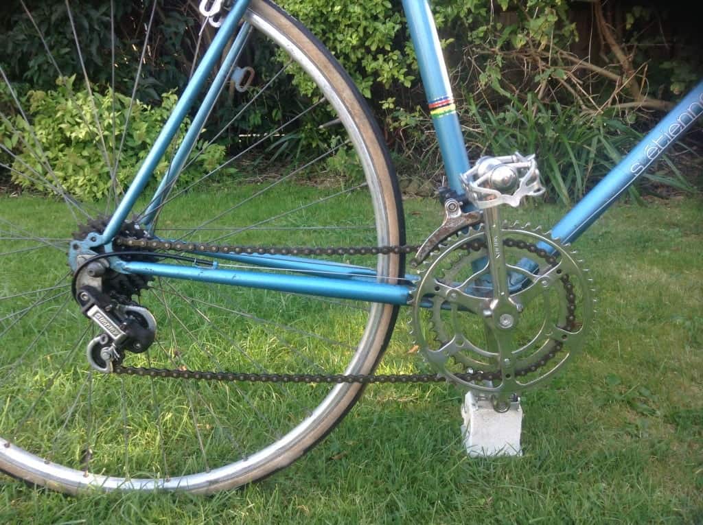 Image of crank and derailleur on St Etienne