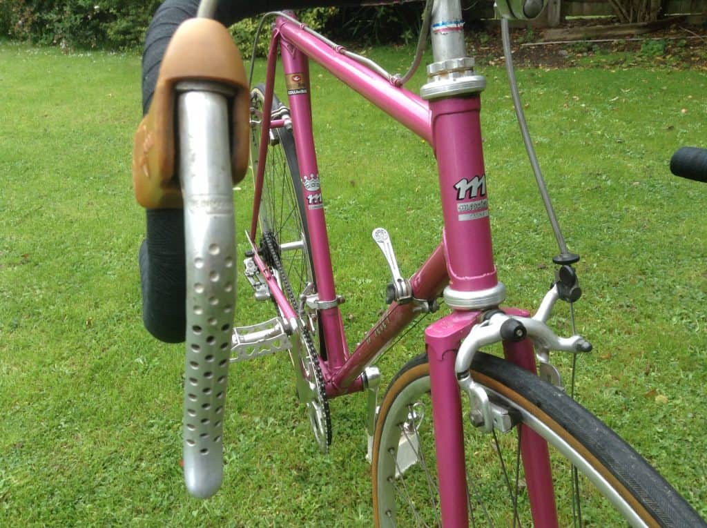 Image of brake lever on vintage Mercier bike
