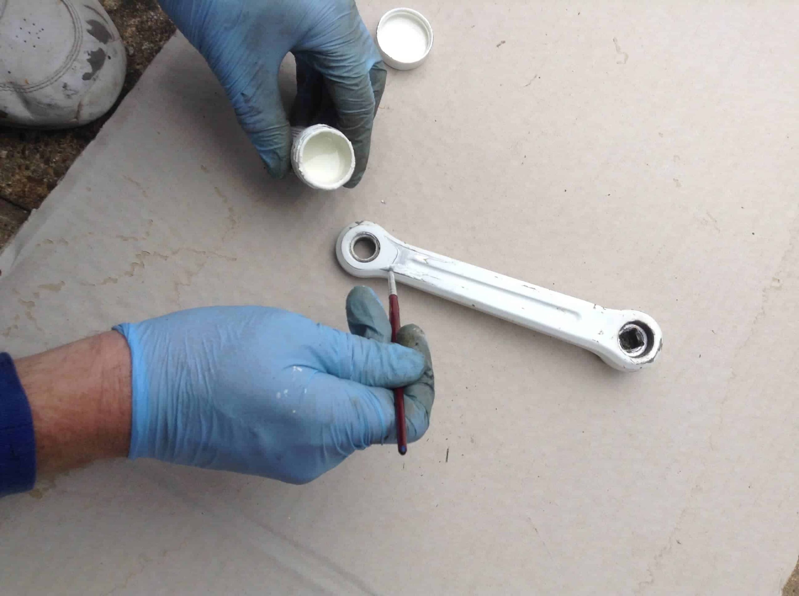 Image of painting the crank
