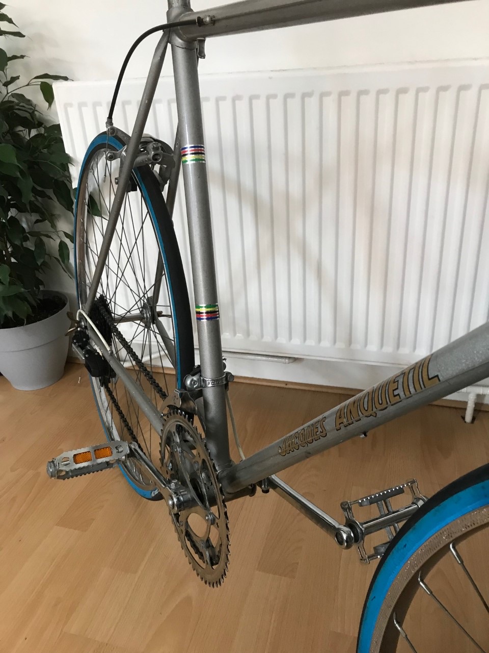 Seat tube image of Jacques Anquetil bike