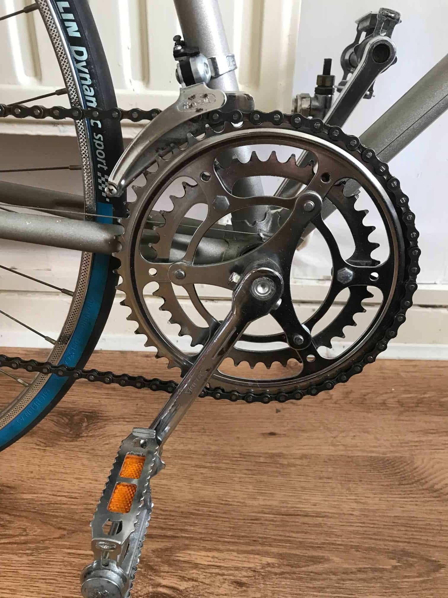 Image of triple crankset on Anquetil bike