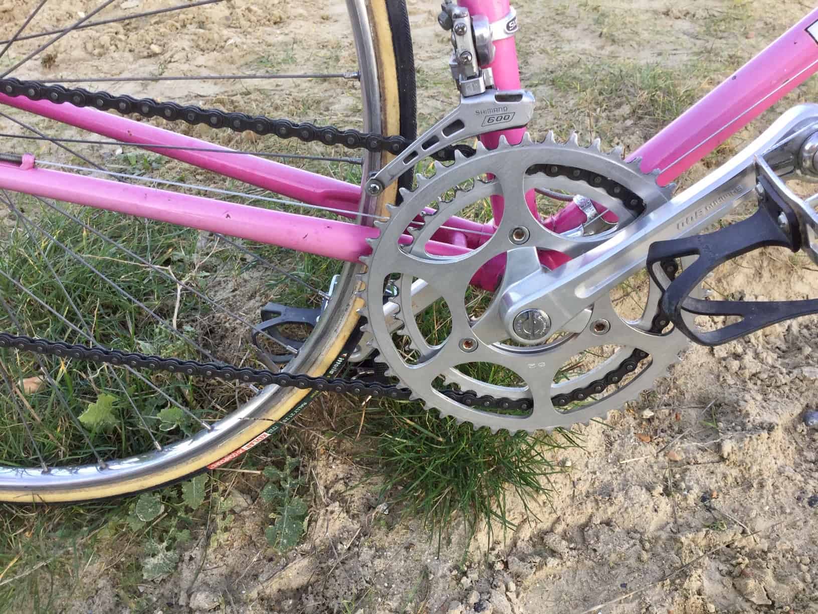 Image of cleaned Shimano 600 crankset
