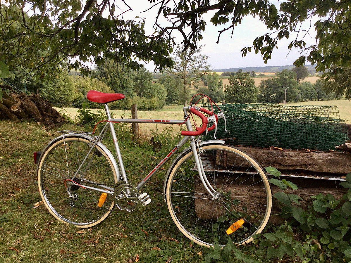 Image of Motobecane bike in French countryside