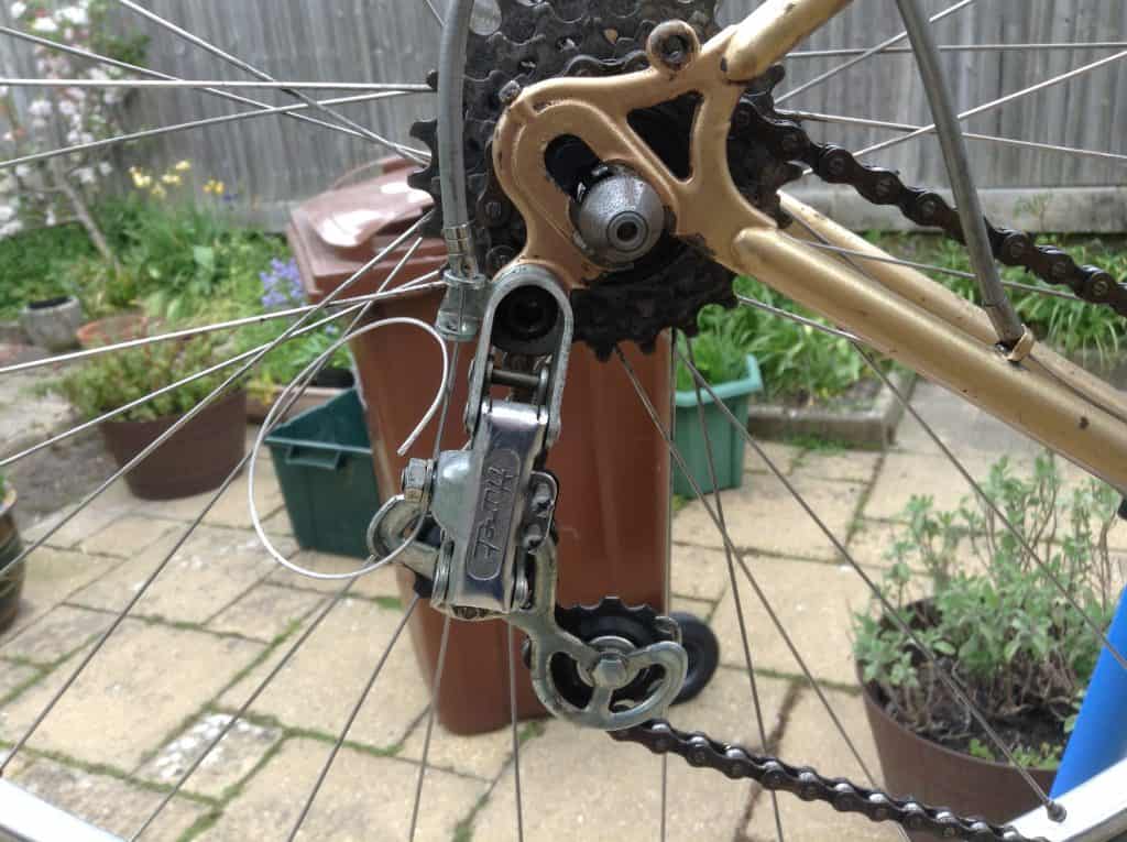 image of Huret derailleur installed on bike