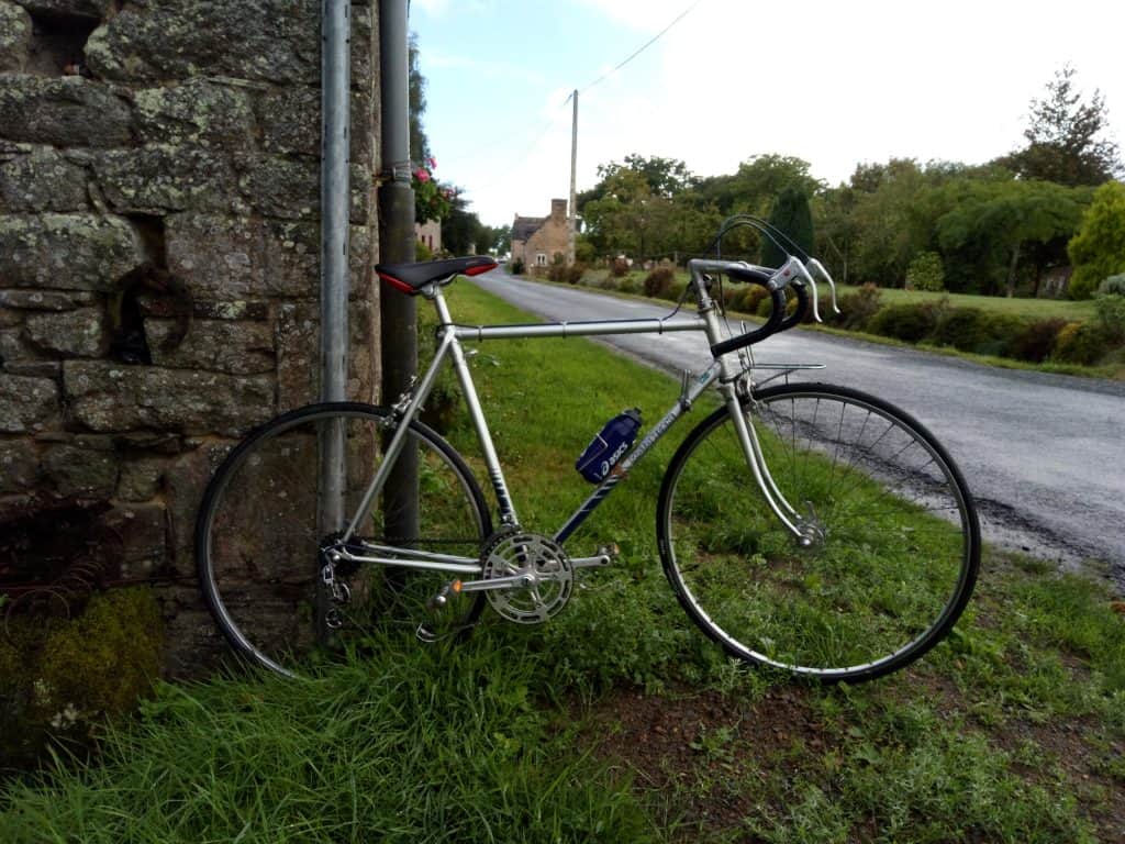 Image of vintage Motobecane bike on road