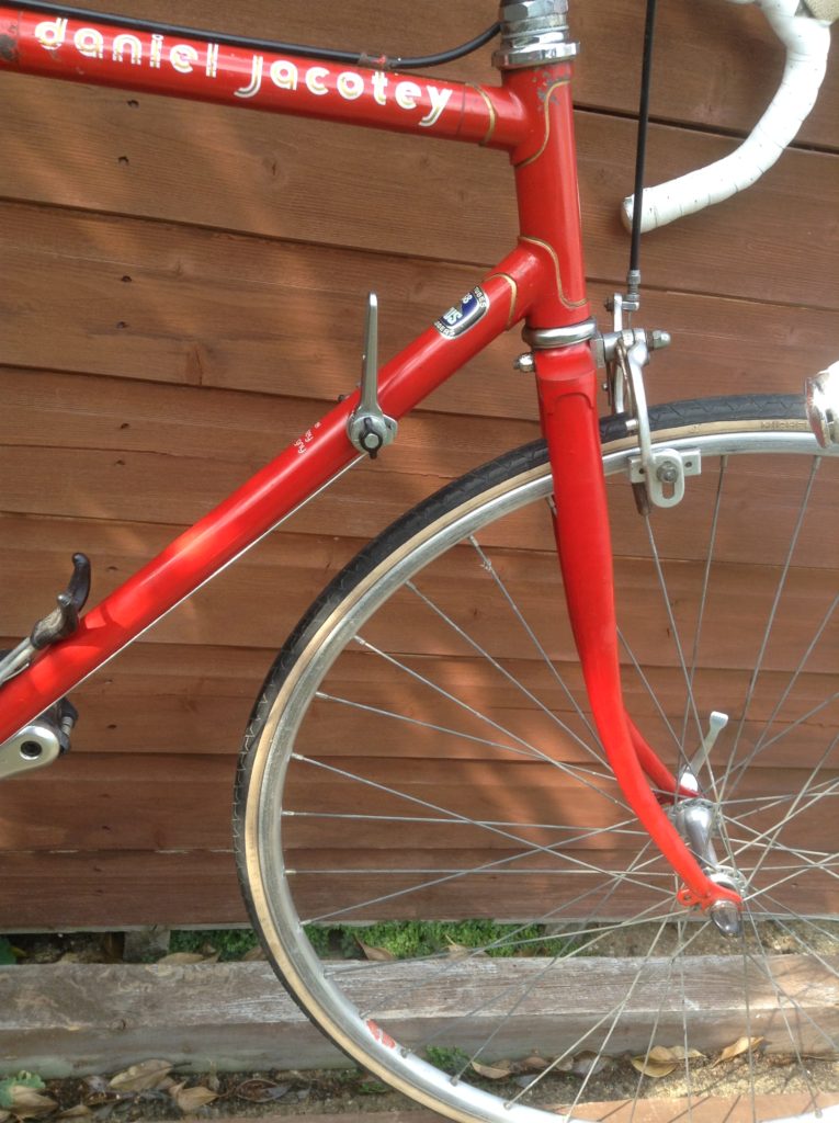 Side view image of resprayed forks