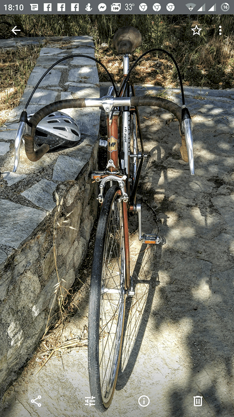 Front end image of restored bike by Jimi