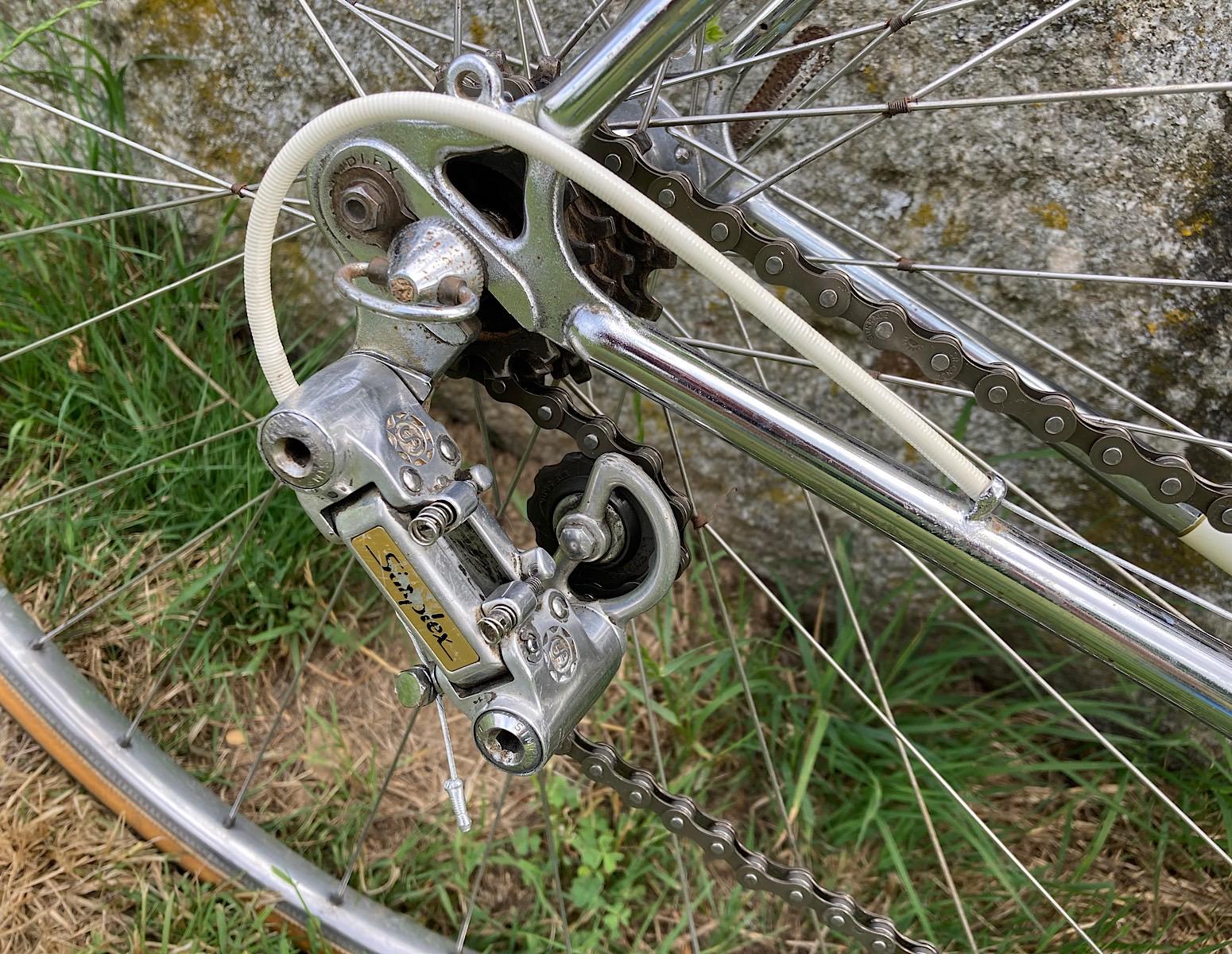 Image of installed Simplex LJ Rear Derailleur 