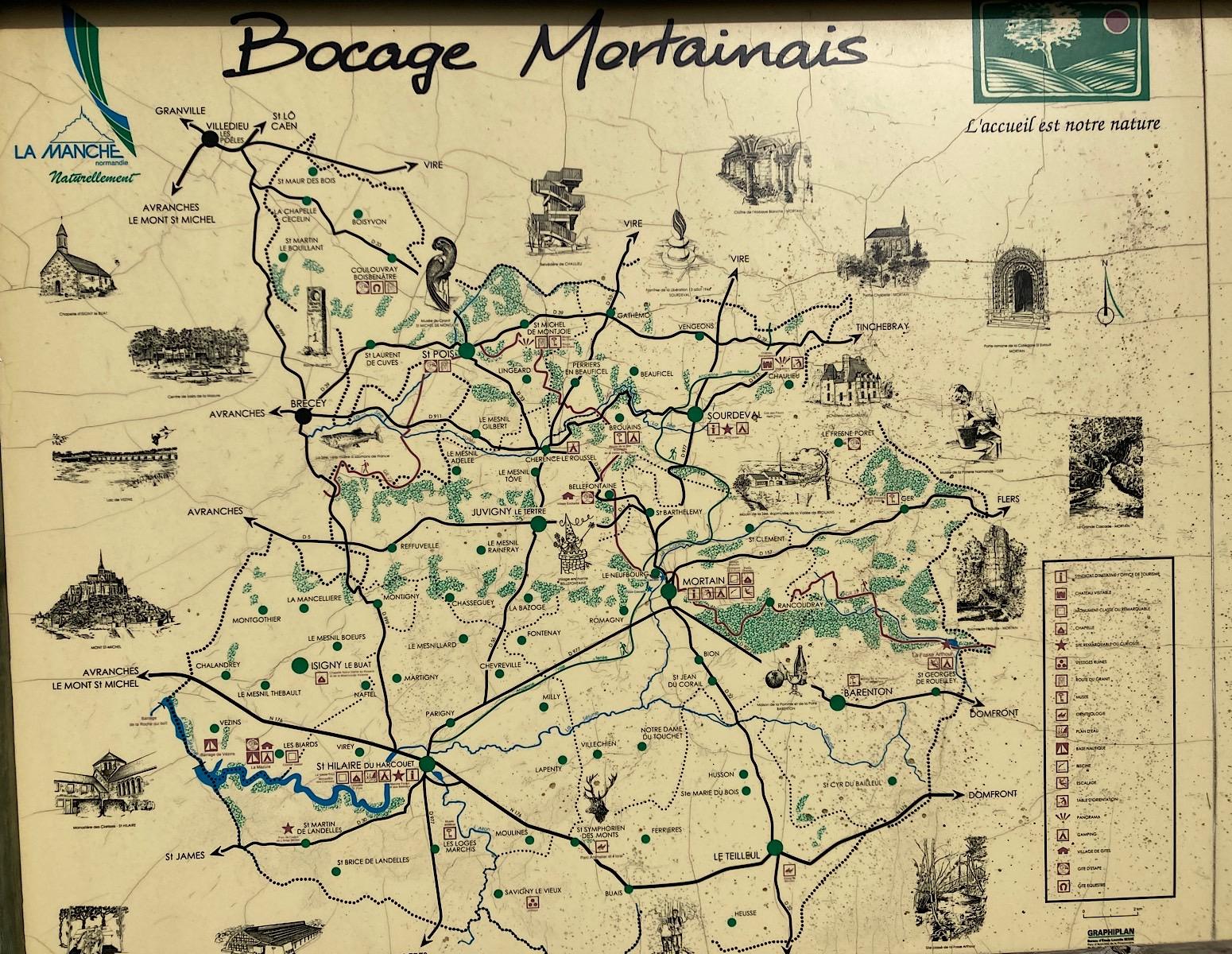 image of Normandy trail area map